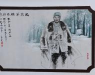墻體畫為民族英雄楊靖宇，利用典范人物為群眾做榜樣，彰顯民族大義。