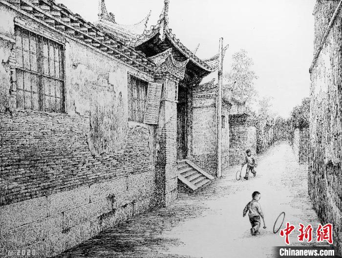 描繪鄉土記憶 福州畫師用鋼筆再現古厝風情