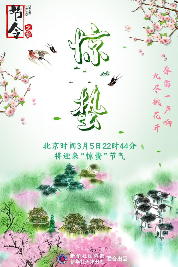 3月5日22時44分“驚蟄”：春雷一聲響，九盡桃花開