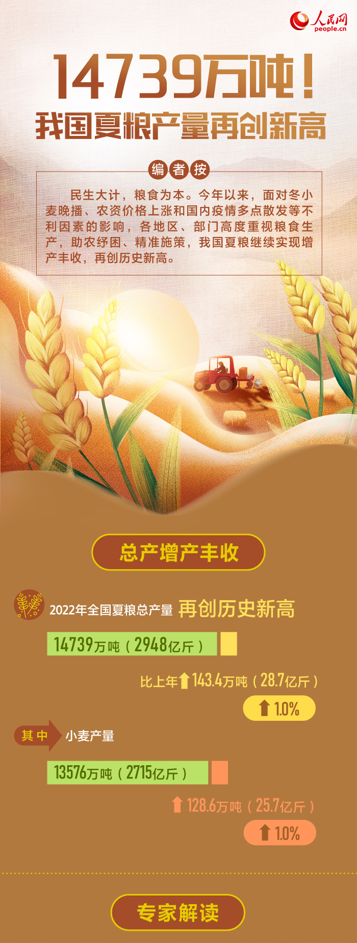 新聞數理化丨振奮人心！夏糧豐收筑牢糧食安全“壓艙石”