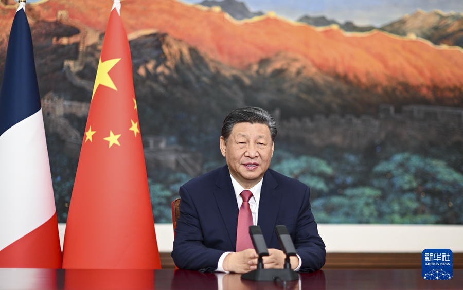 習近平向中法建交60周年招待會發表視頻致辭