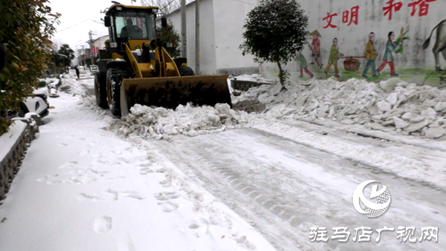 上蔡縣五龍鎮干部齊心協力 迅速行動除雪保暢通