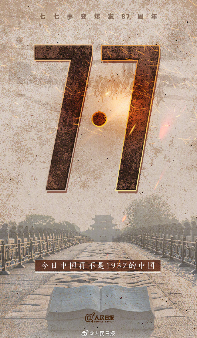今日中國再不是1937的中國！