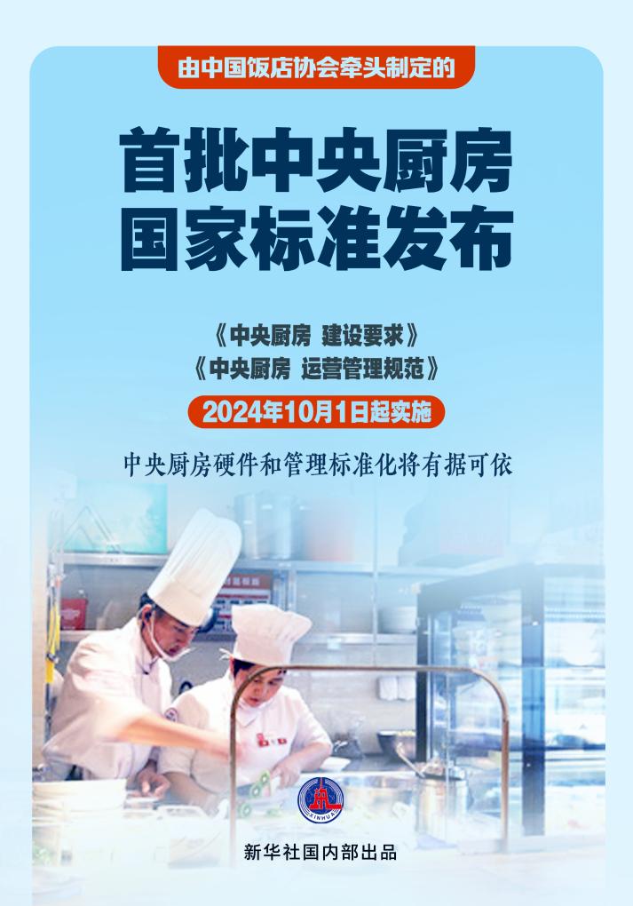 首批中央廚房國家標準發布 今年10月1日起實施