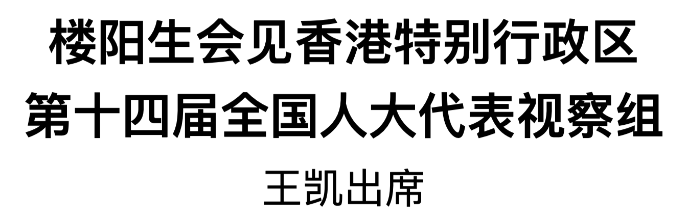樓陽生會見香港特別行政區第十四屆全國人大代表視察組